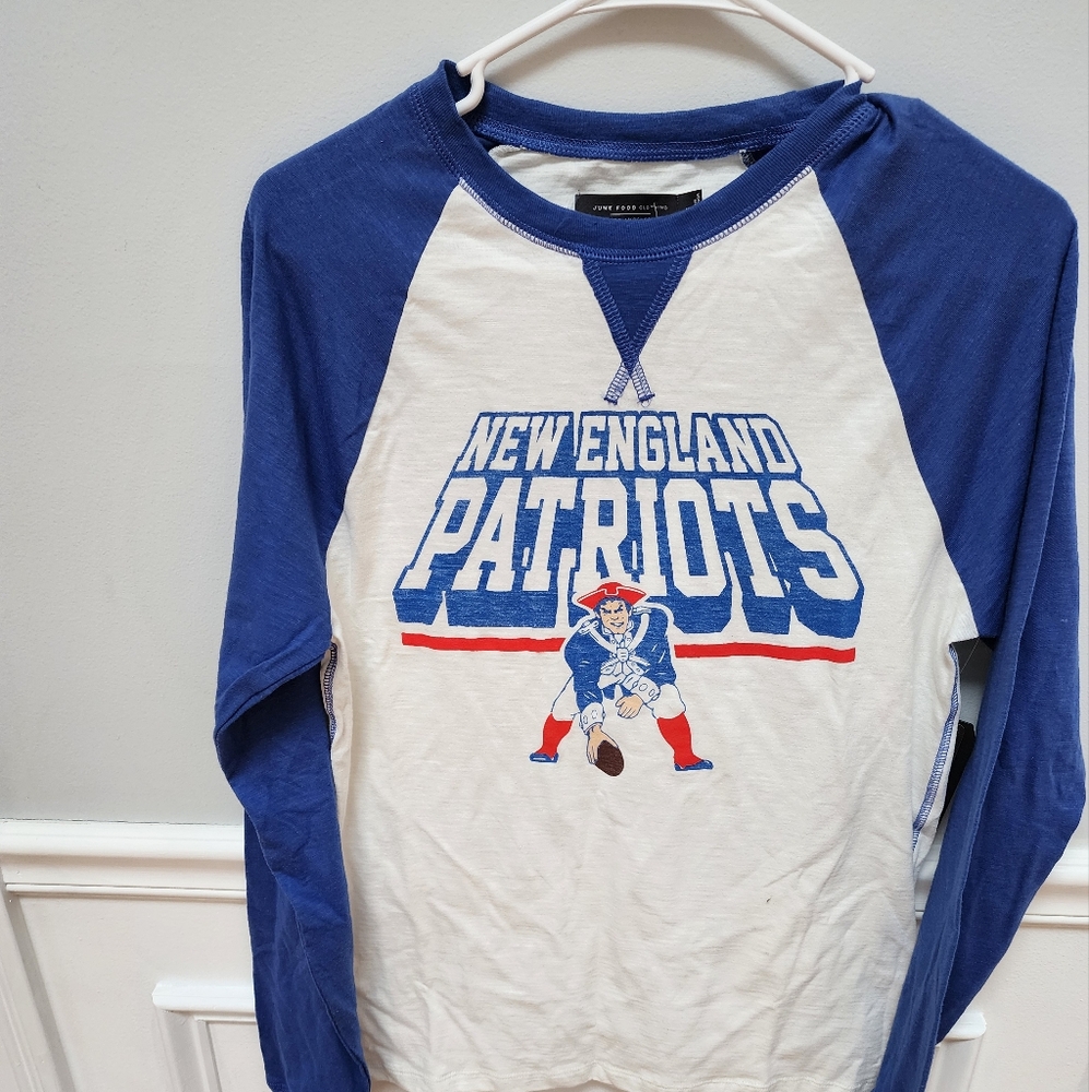 - New England Patriots Blue and White Long Sleeve Shirt